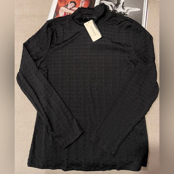 New Evereve Sanctuary Textured Mock Neck Top In Black Size XL - Picture 8 of 16